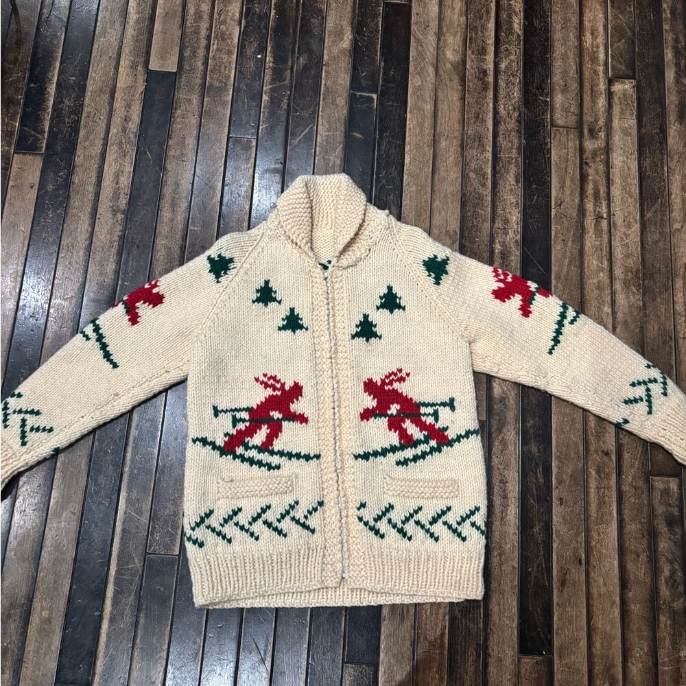 Vitange ski zip up cowichan sweater